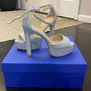 Start Weiztman Discoplatform Shimmery High-Heel Sandals